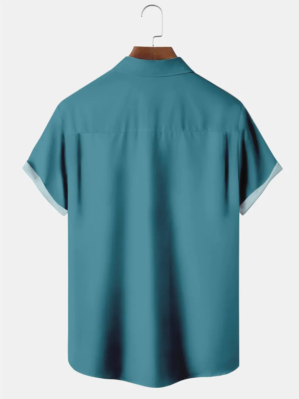 Alohadaddy Blue Abstract Printing Casual Bowling Cotton-blend Plus Size Shirts