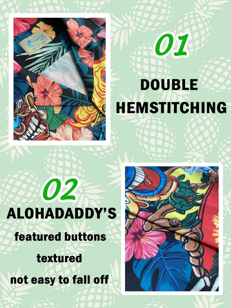 Alohadaddy Coconut Tree Bowling Printed Casual Plus Size Shirts