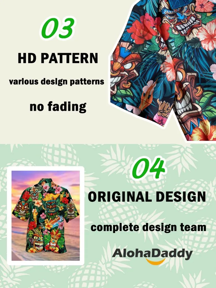 Alohadaddy Coconut Tree Bowling Printed Casual Plus Size Shirts