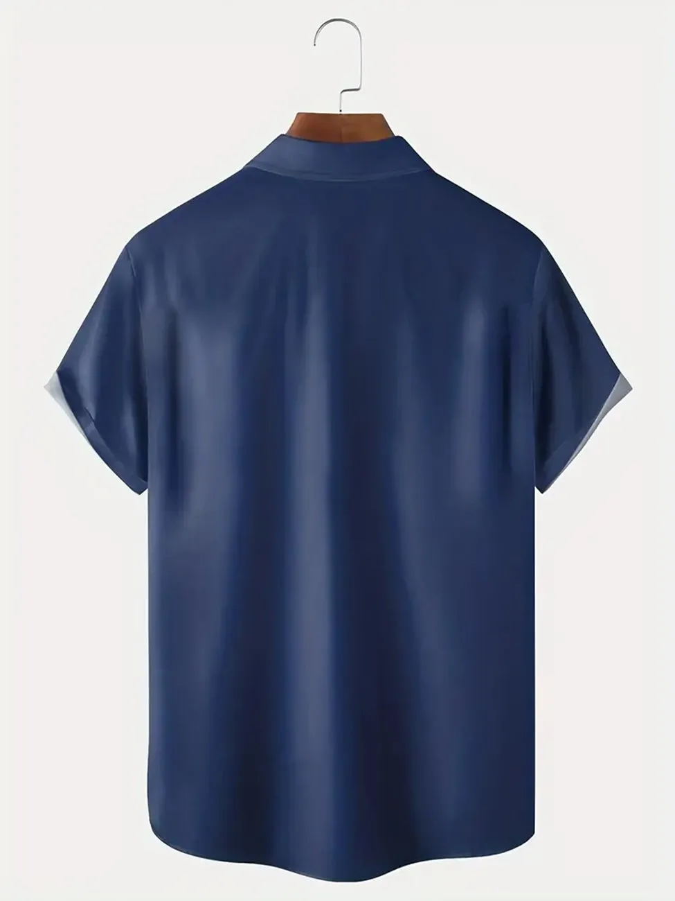 Alohadaddy Deep Blue Skull Pattren Casual Cotton-Blend Bowling Plus Size Shirts