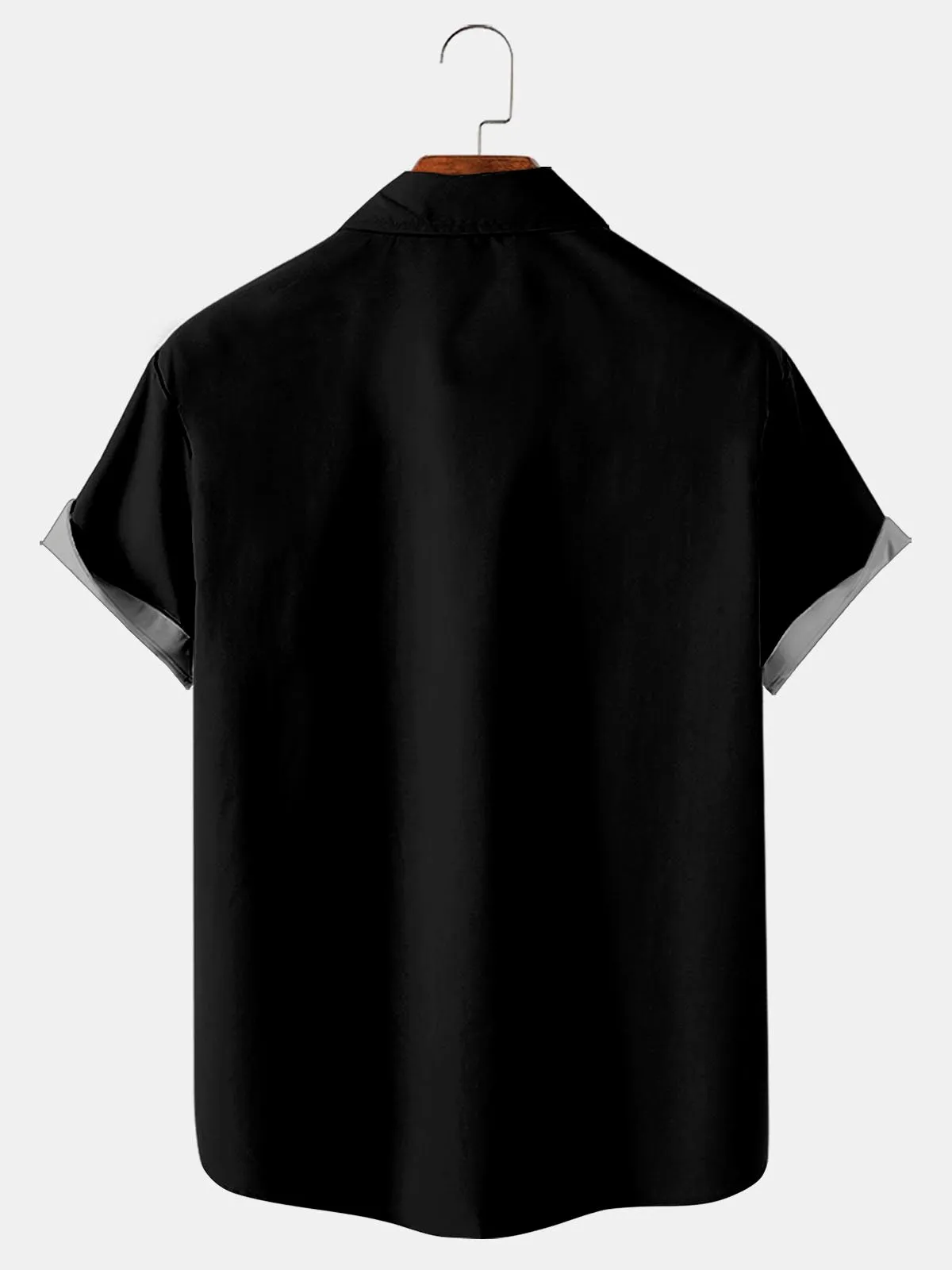 Alohadaddy Geometric Stripe Chest Pocket Short Sleeve Bowling Shirt