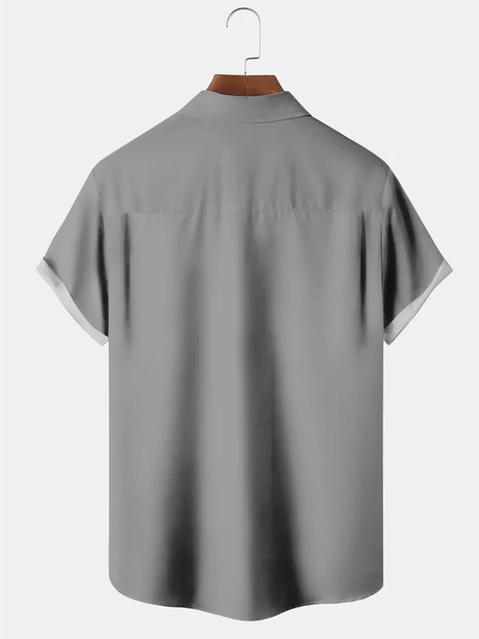 Alohadaddy Gray Vintage Poker Bowling Casual Plus Size Shirts