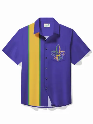 Alohadaddy Holiday Carnival Contrast Bowling Structure Print Shirt Plus Size Holiday Shirt