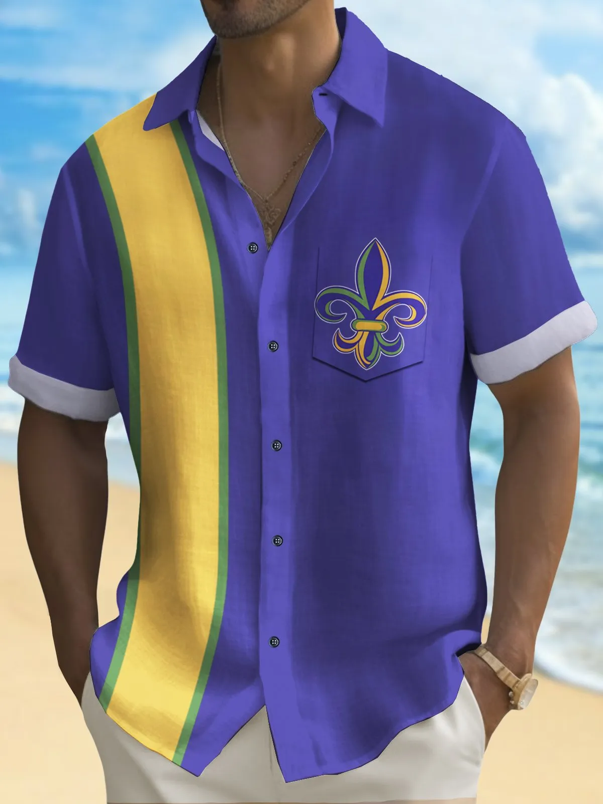 Alohadaddy Holiday Carnival Contrast Bowling Structure Print Shirt Plus Size Holiday Shirt