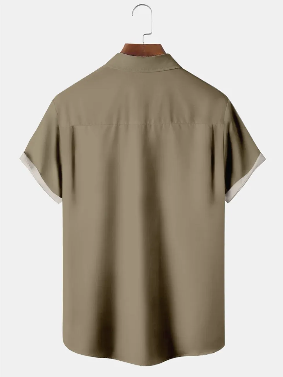 Alohadaddy Ocher Abstract Printing Casual Bowling Plus Size Cotton-Blend Shirts