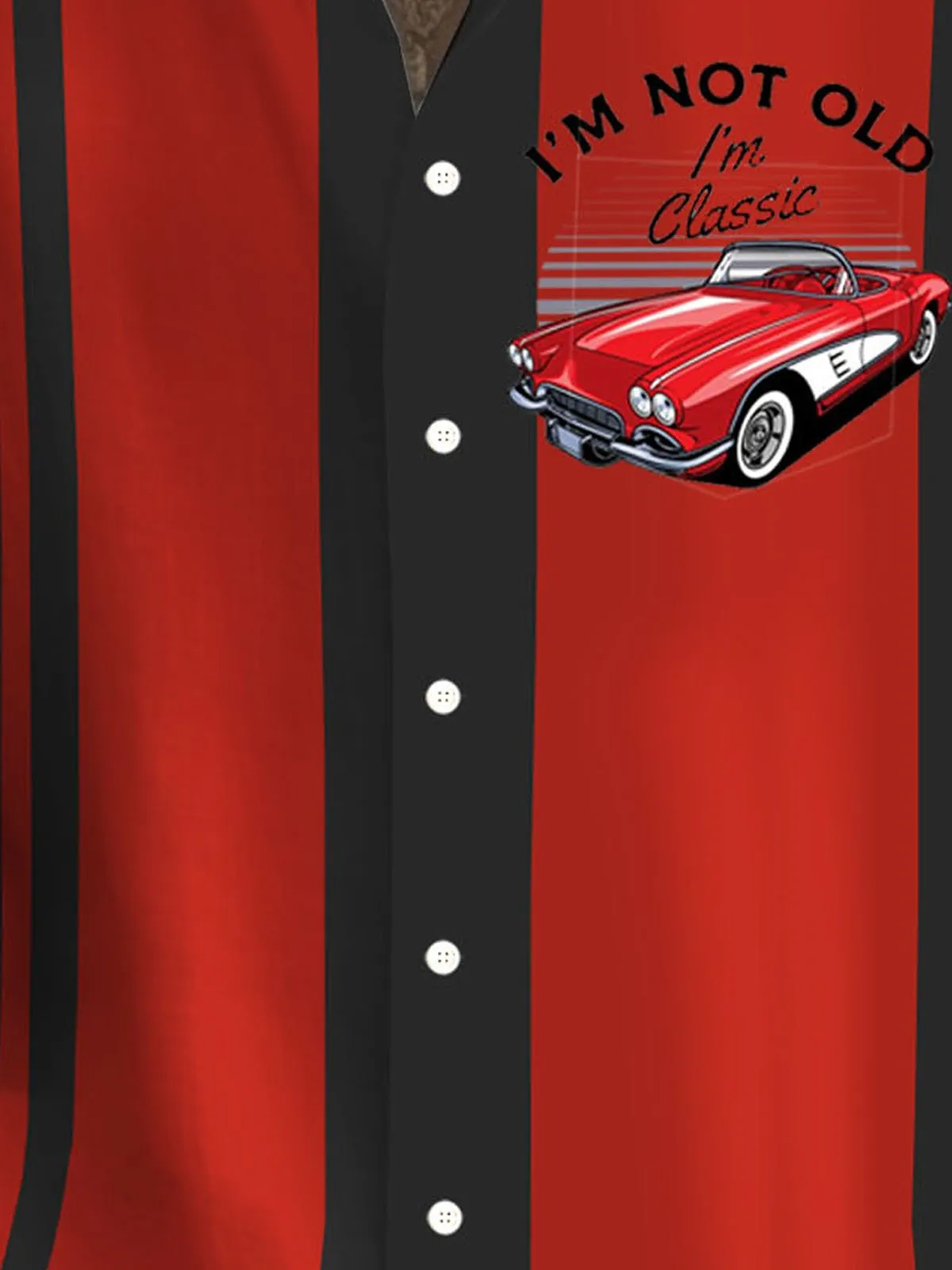Alohadaddy Retro Bowling Car 3D Digital Print Men's Button Pocket Short Sleeve Shirt Big & Tall