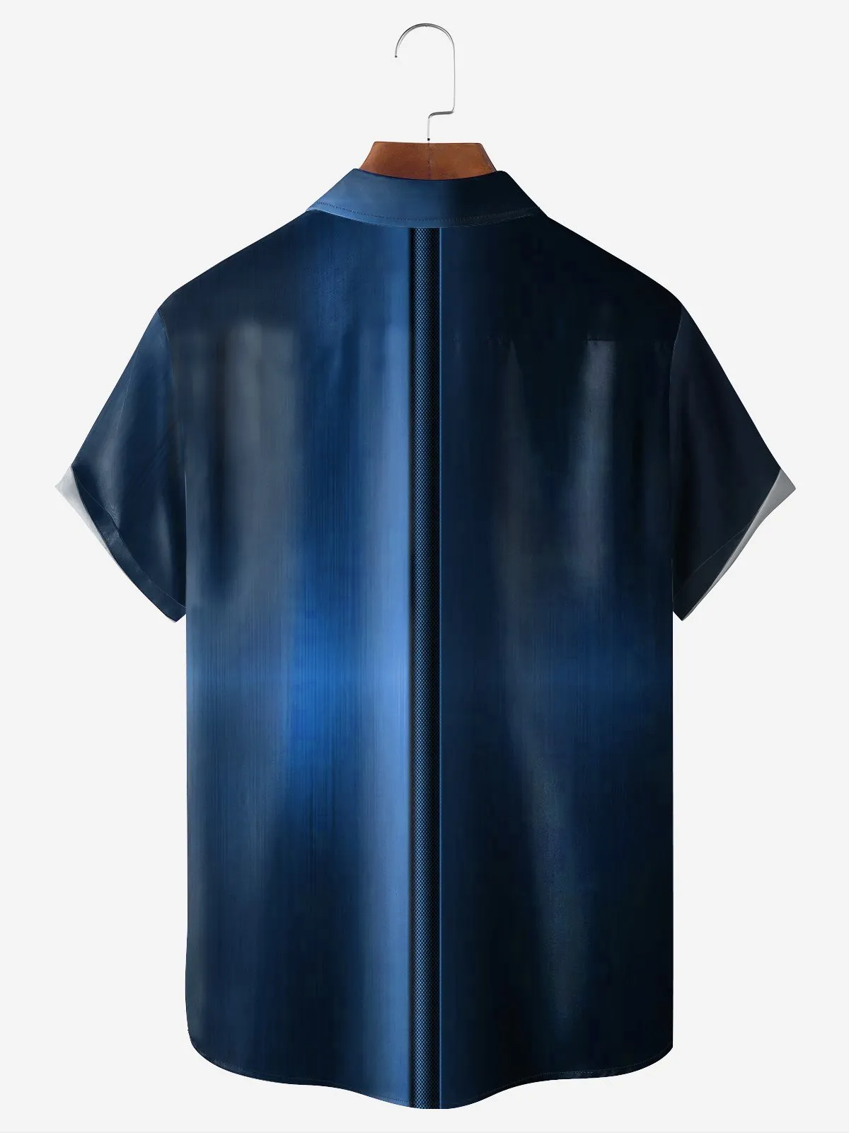 Alohadaddy Retro Bowling Gradient 3D Print Men's Button Pocket Short Sleeve Shirt Big & Tall