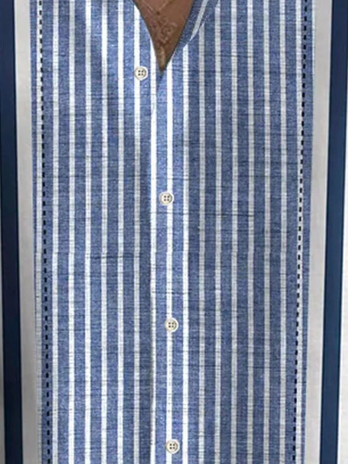 Alohadaddy Retro Striped 3D Print Men's Button Pocket Short Sleeve Shirt