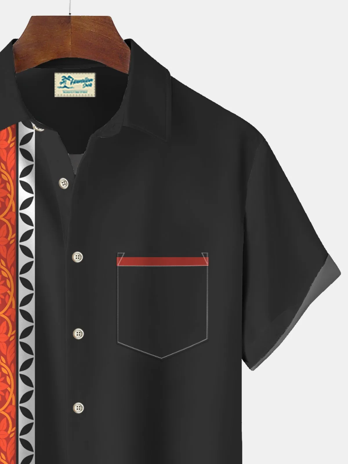 Alohadaddy Vintage Bowling Ethnic Print Beach Men's Hawaiian Oversized Shirt With Pocket