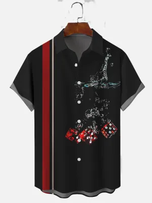 Alohadaddy Vintage Dice Black-red Plus Size Casual Plus Size Shirts