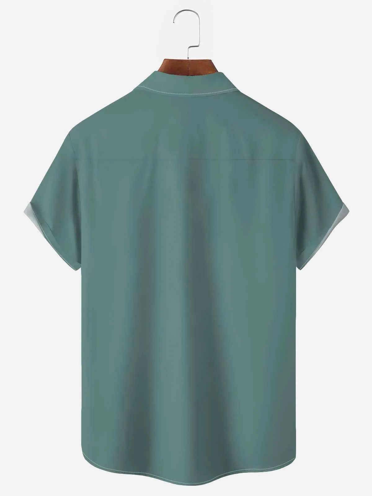 Alohadaddy Vintage Green Men's Bowling Short Sleeve Shirt Bamboo Leaf Stretch Aloha Camp Button-Up Shirts
