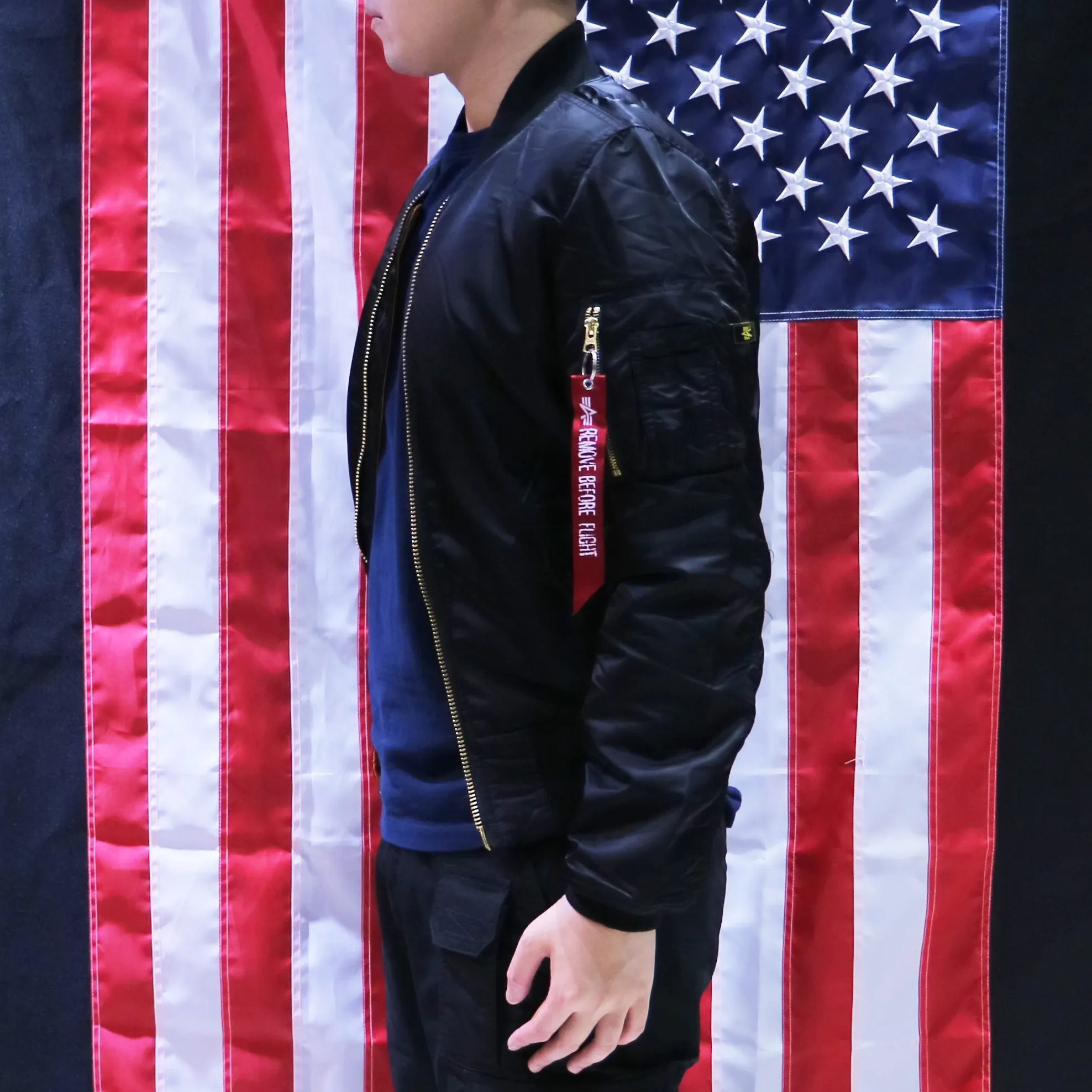 ALPHA MA-1 FLIGHT JACKET SLIM FIT (BLACK)
