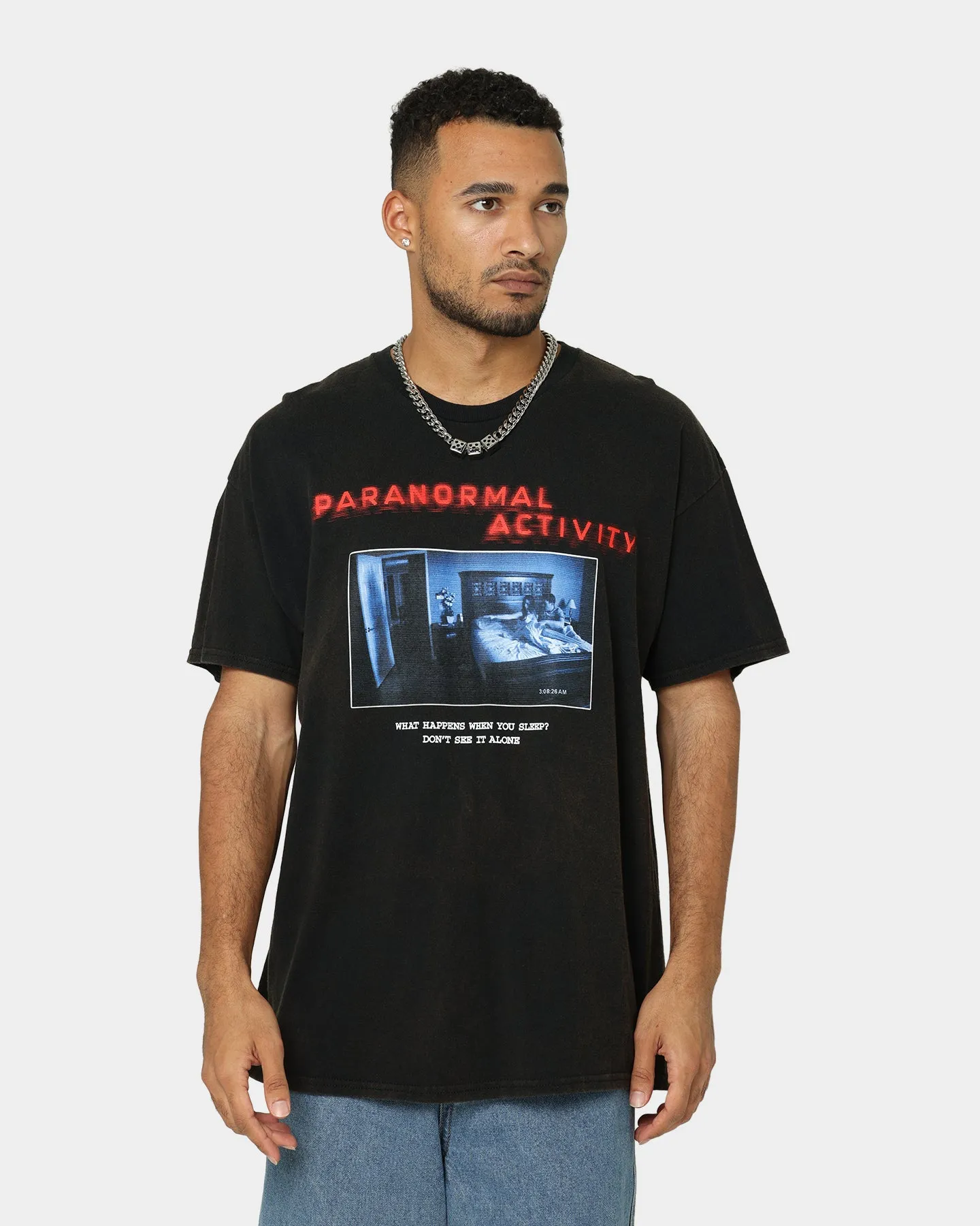 American Thrift X Paranormal Activity Paranormal Activity Vintage T-Shirt Black Wash