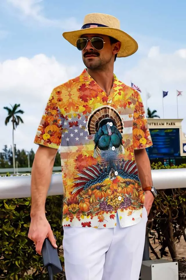 American Turkey Thanksgiving Hawaiian Shirt, Unique Gift For Thanksgiving Day