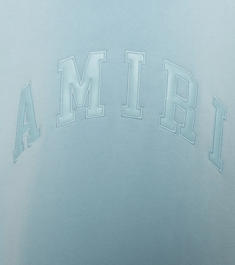 Amiri College Logo Tonal Crewneck Sweatshirt Light Blue