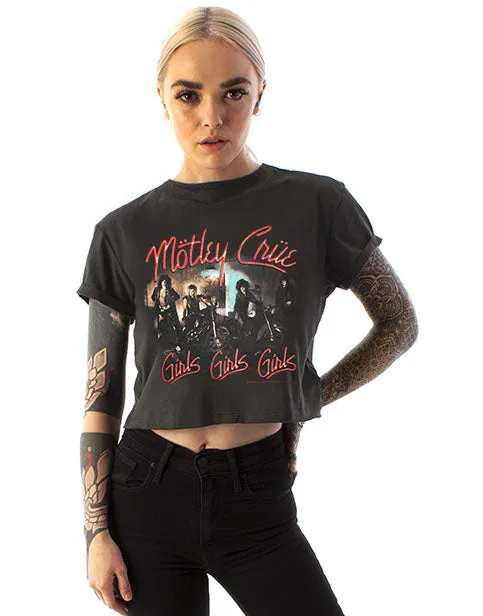 Amplified Motley Crue Girls Girls Girls Women's Cropped T-Shirt