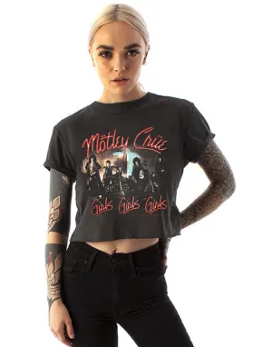 Amplified Motley Crue Girls Girls Girls Women's Cropped T-Shirt