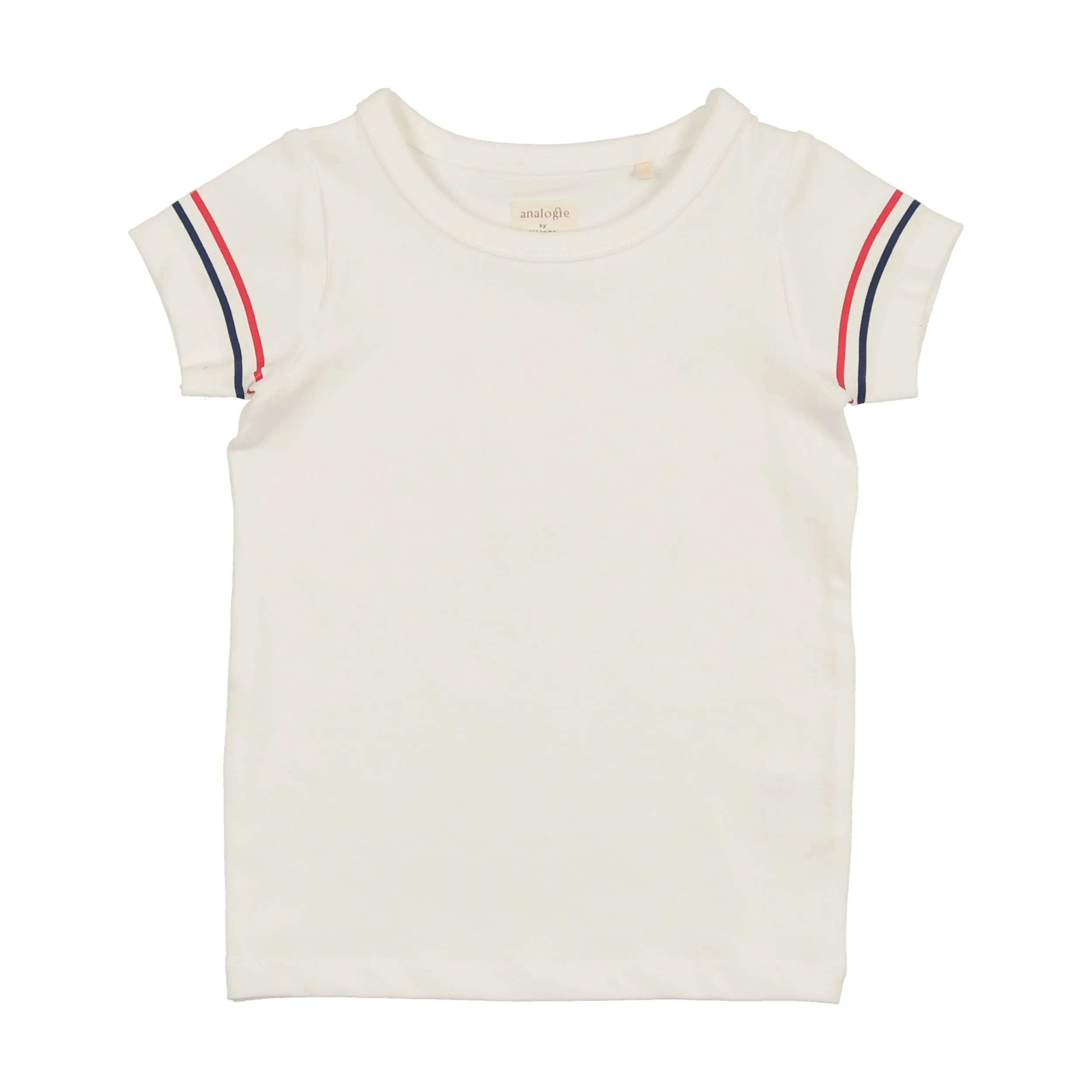 Analogie Sunshine Short Sleeve T-Shirt with Stripe - White