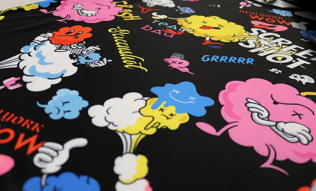ANIMATION PRINT T-SHIRTS-S11095 (BLACK)