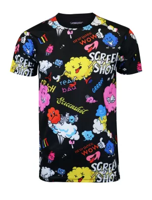 ANIMATION PRINT T-SHIRTS-S11095 (BLACK)