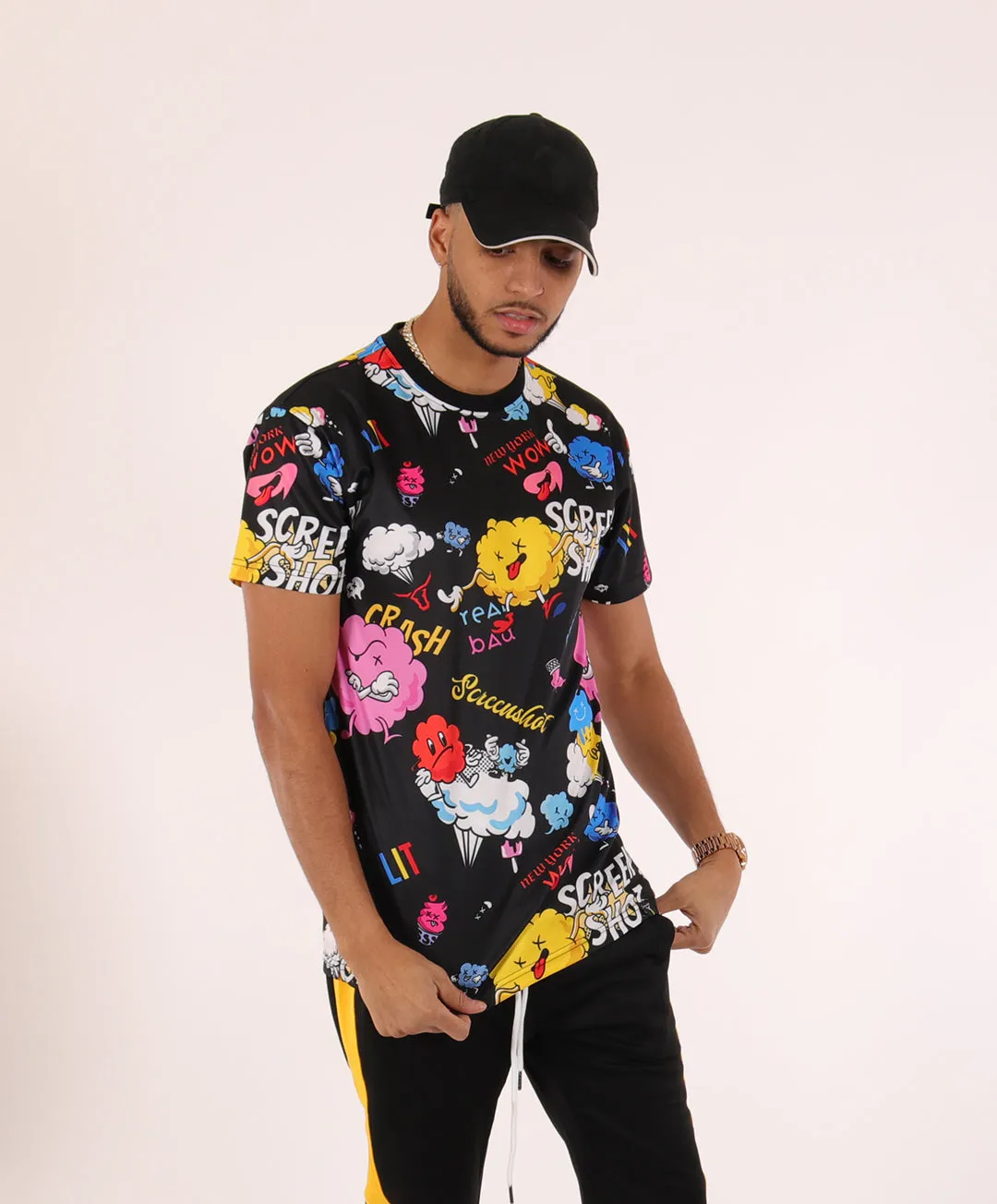 ANIMATION PRINT T-SHIRTS-S11095 (BLACK)