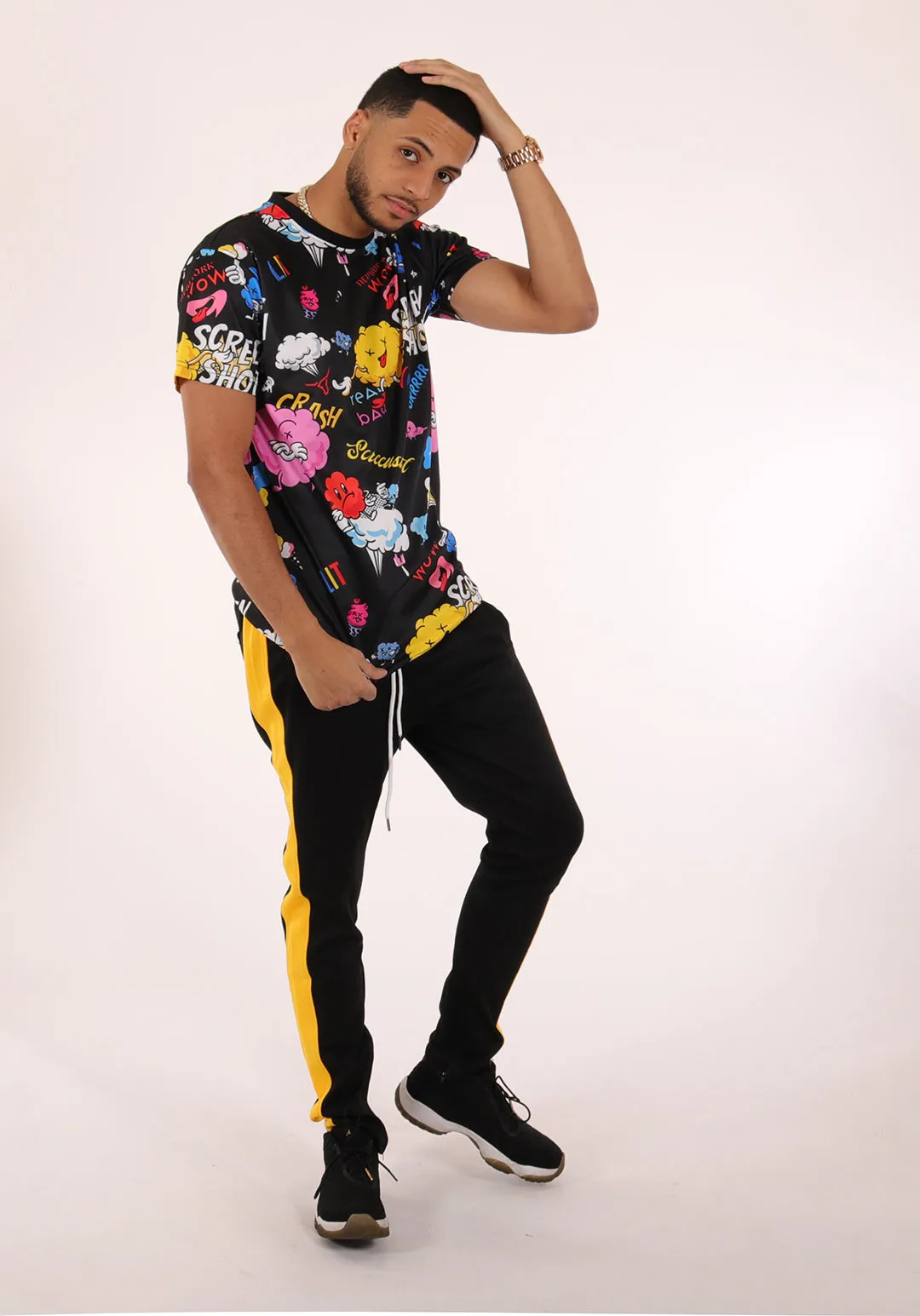 ANIMATION PRINT T-SHIRTS-S11095 (BLACK)
