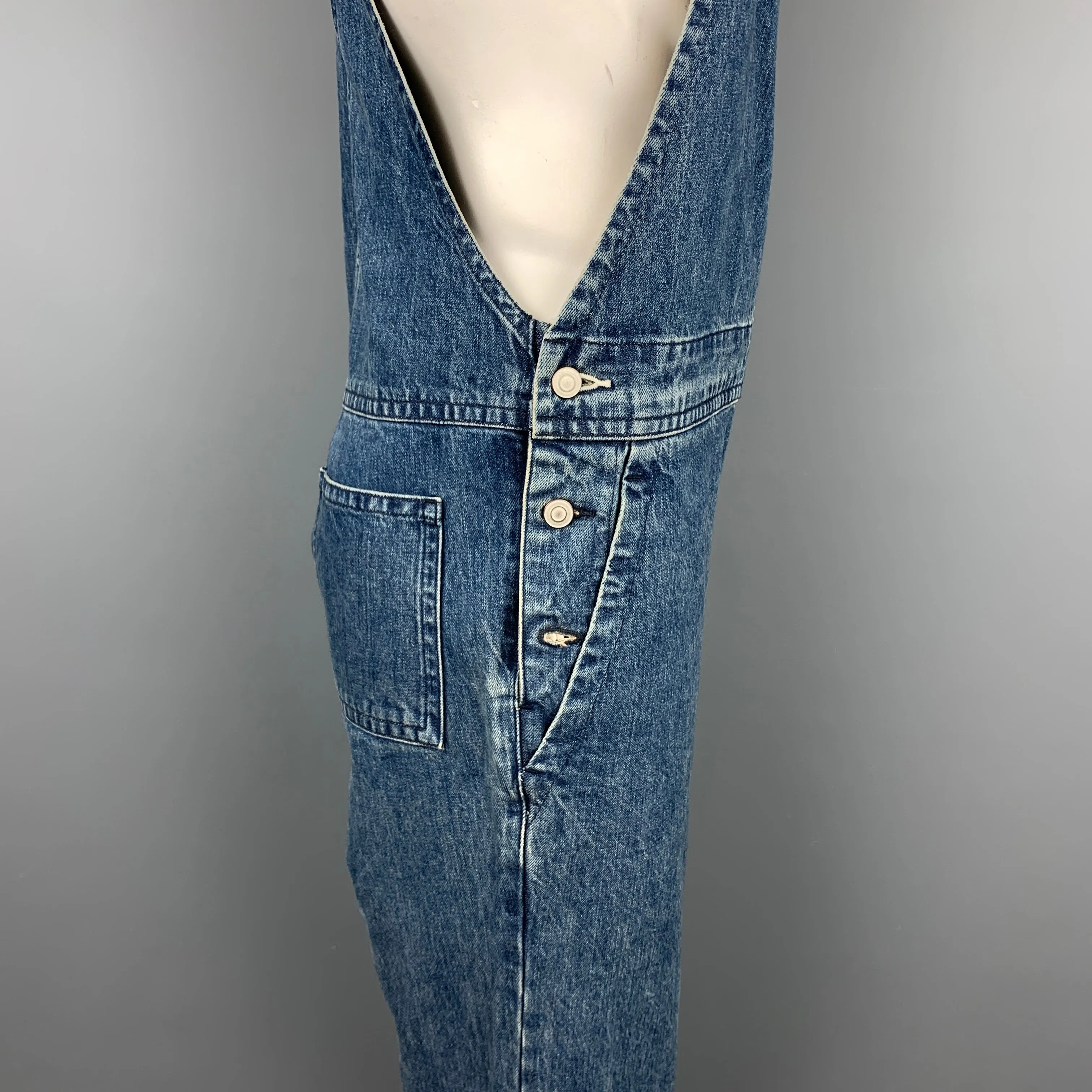 A.P.C. Size L Indigo Wash Denim Classic Overalls