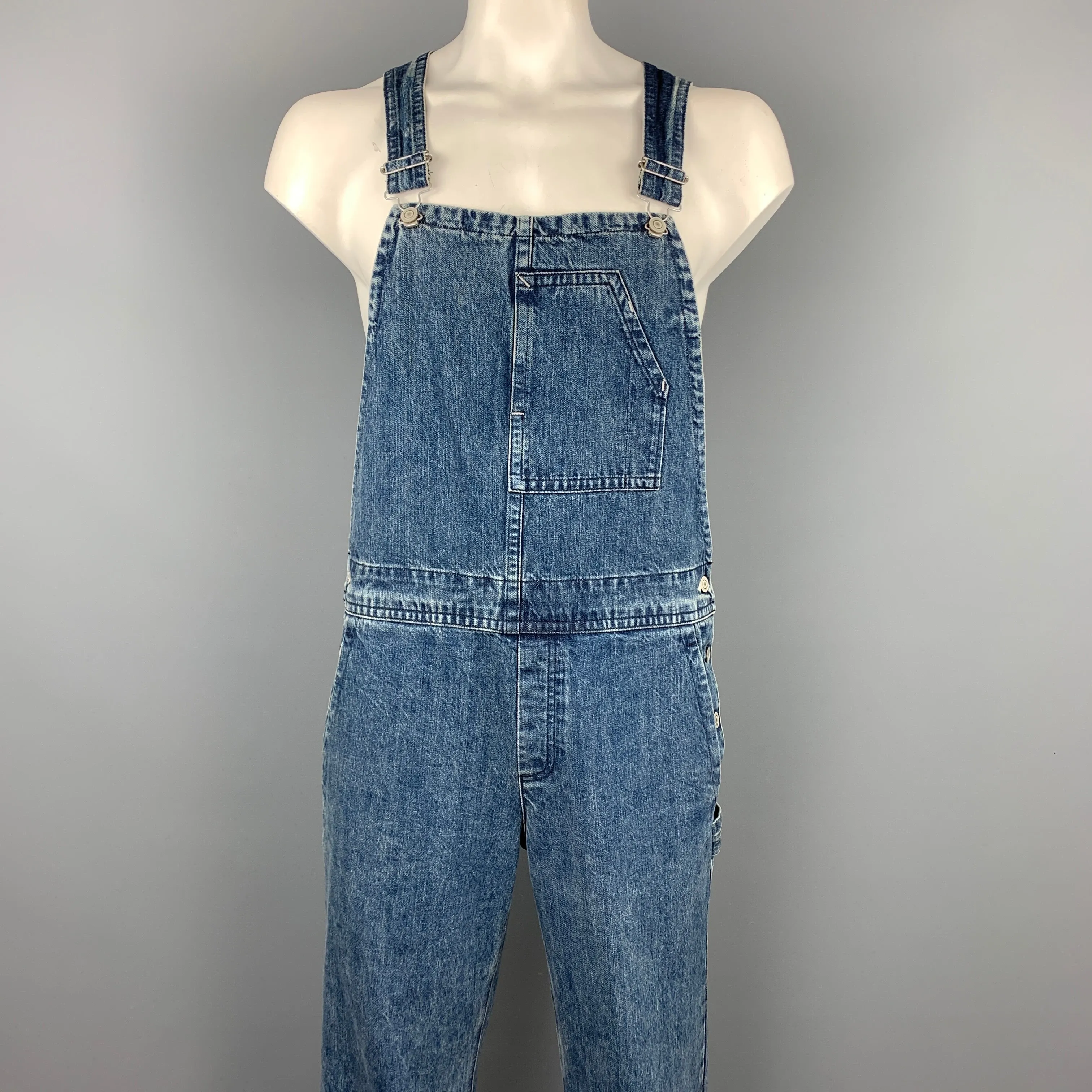 A.P.C. Size L Indigo Wash Denim Classic Overalls
