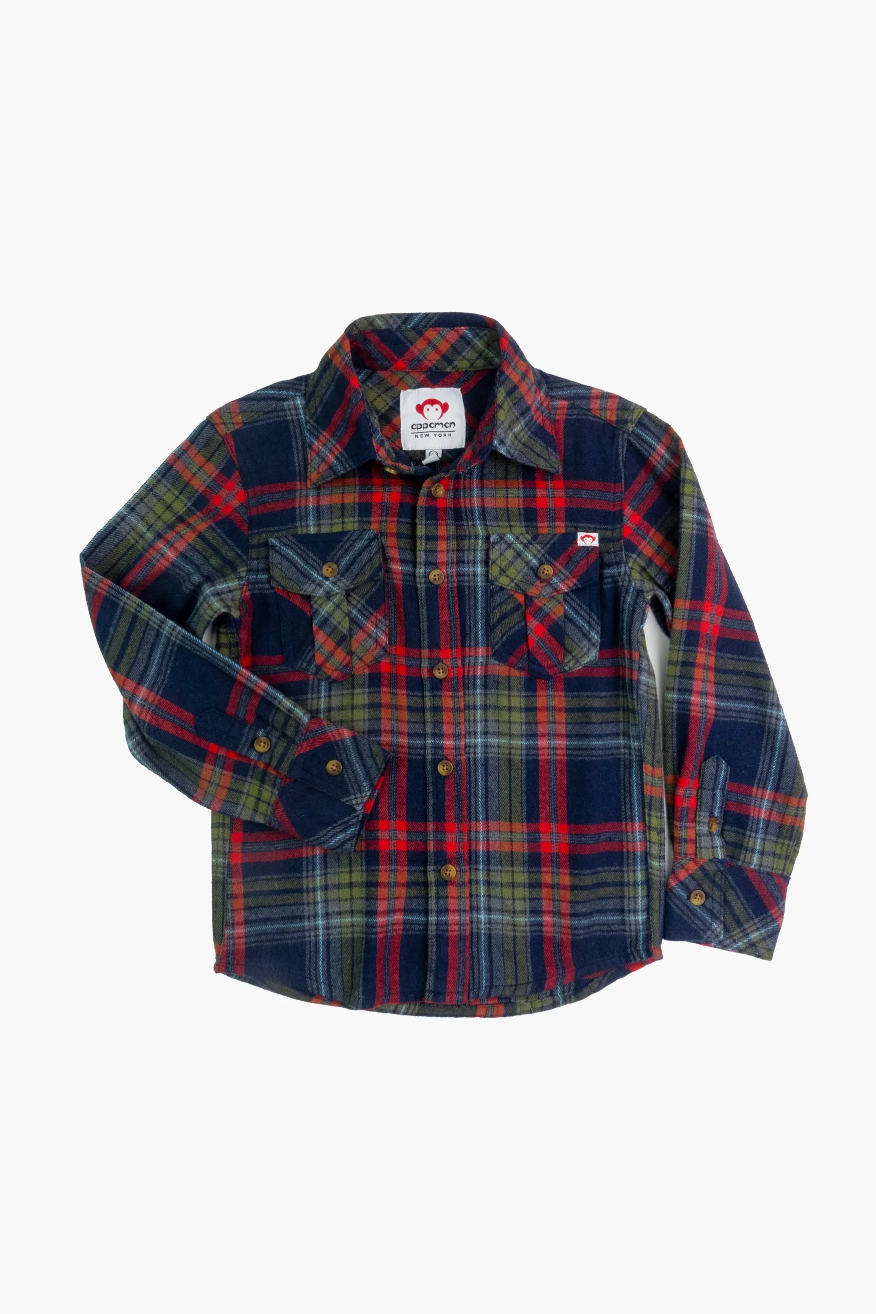 APP Navy & Cranberry Flannel Shirt