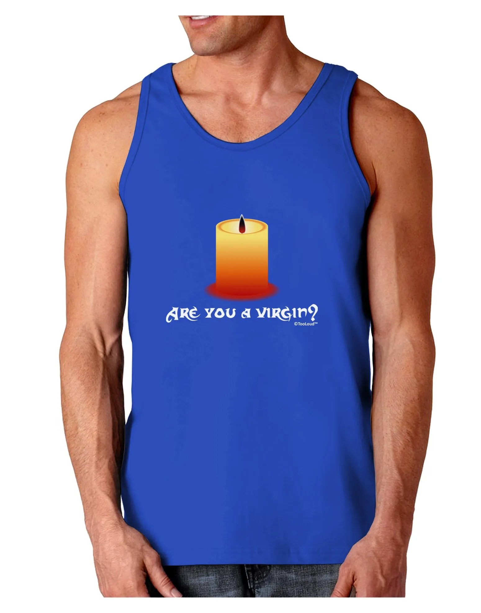 Are You A Virgin - Black Flame Candle Dark Loose Tank Top  by TooLoud