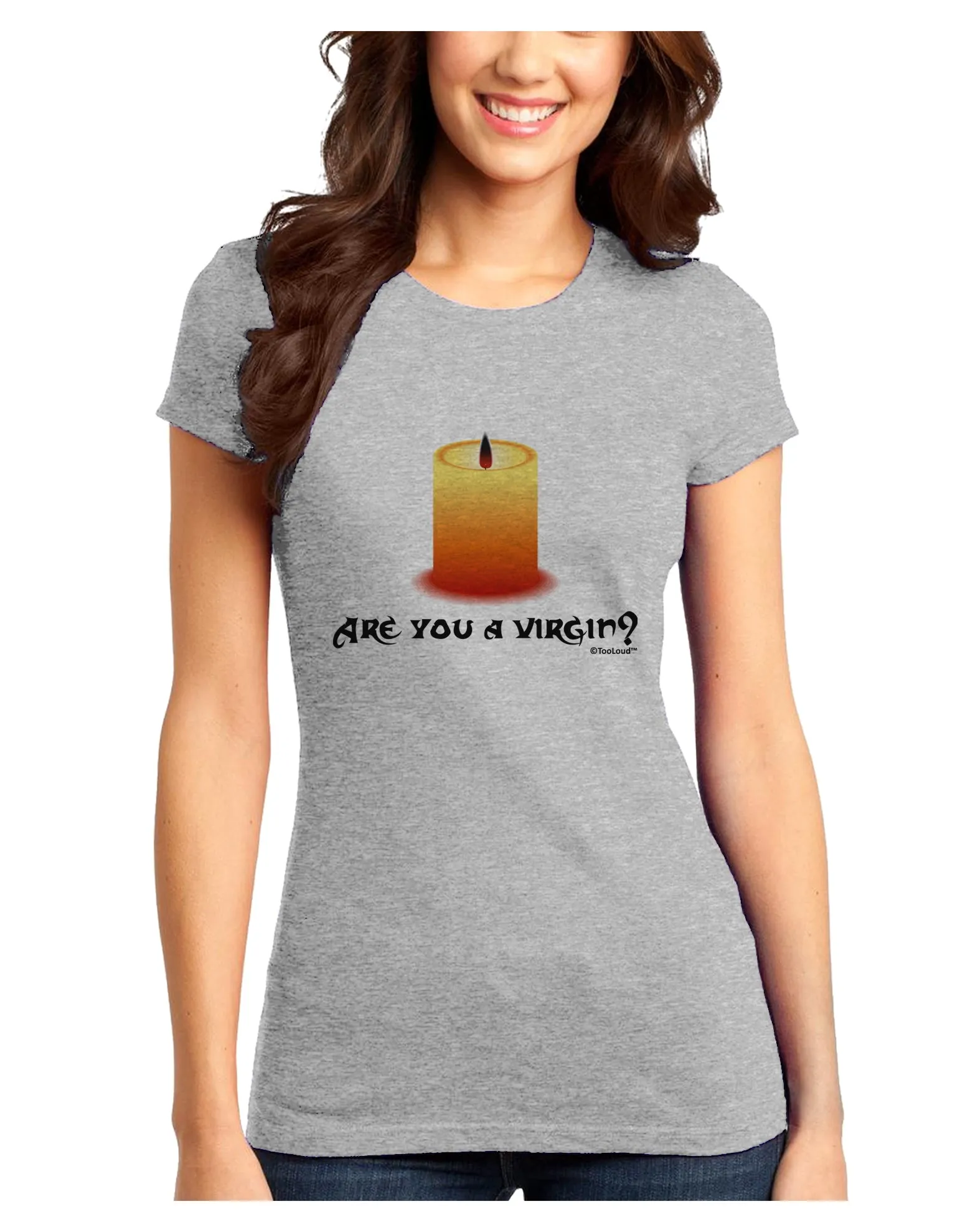 Are You A Virgin - Black Flame Candle Juniors T-Shirt by TooLoud