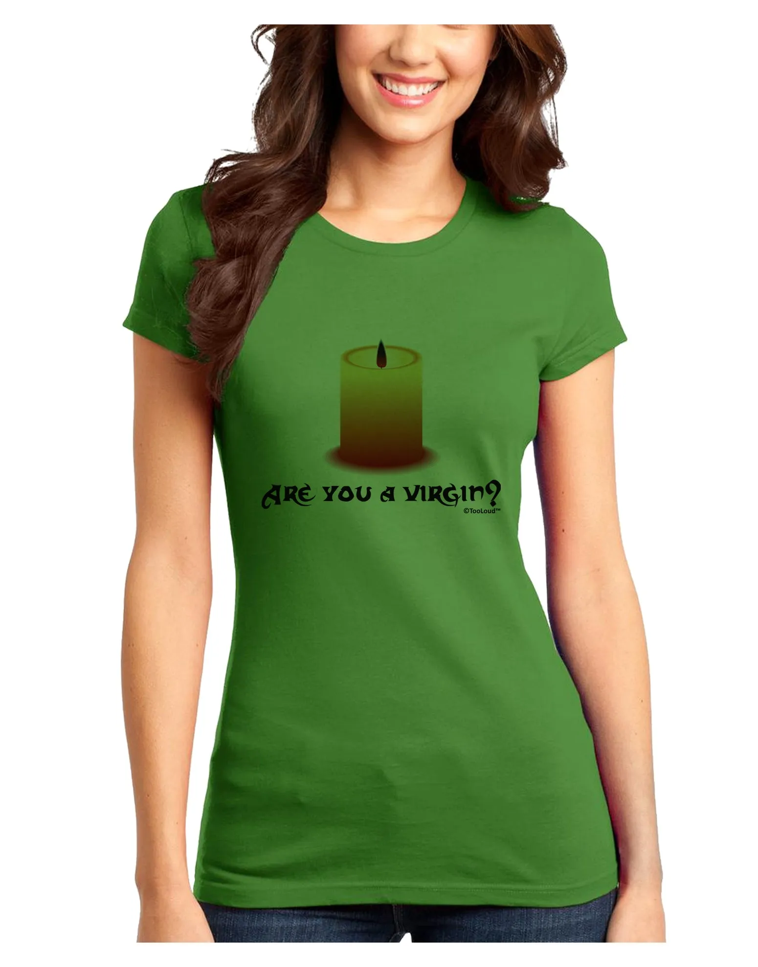 Are You A Virgin - Black Flame Candle Juniors T-Shirt by TooLoud