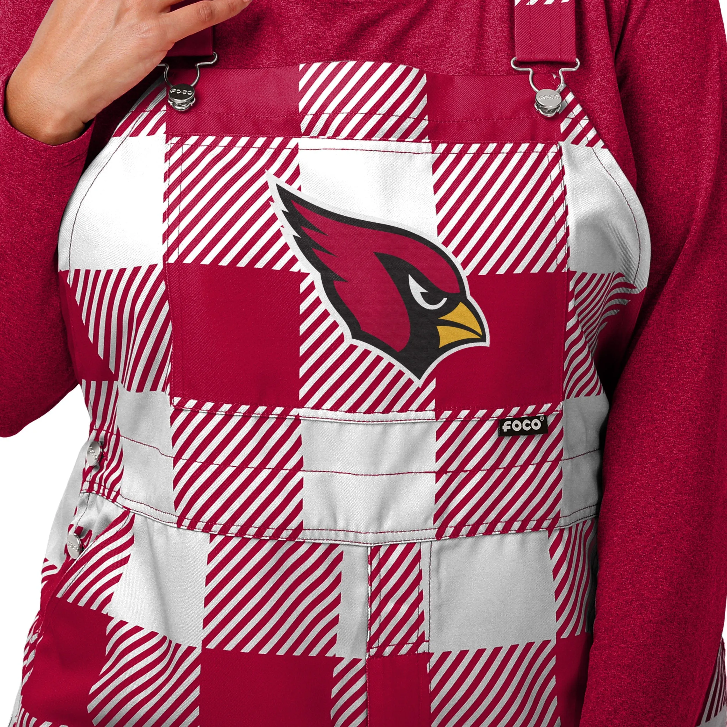 Arizona Cardinals NFL Womens Plaid Bib Overalls