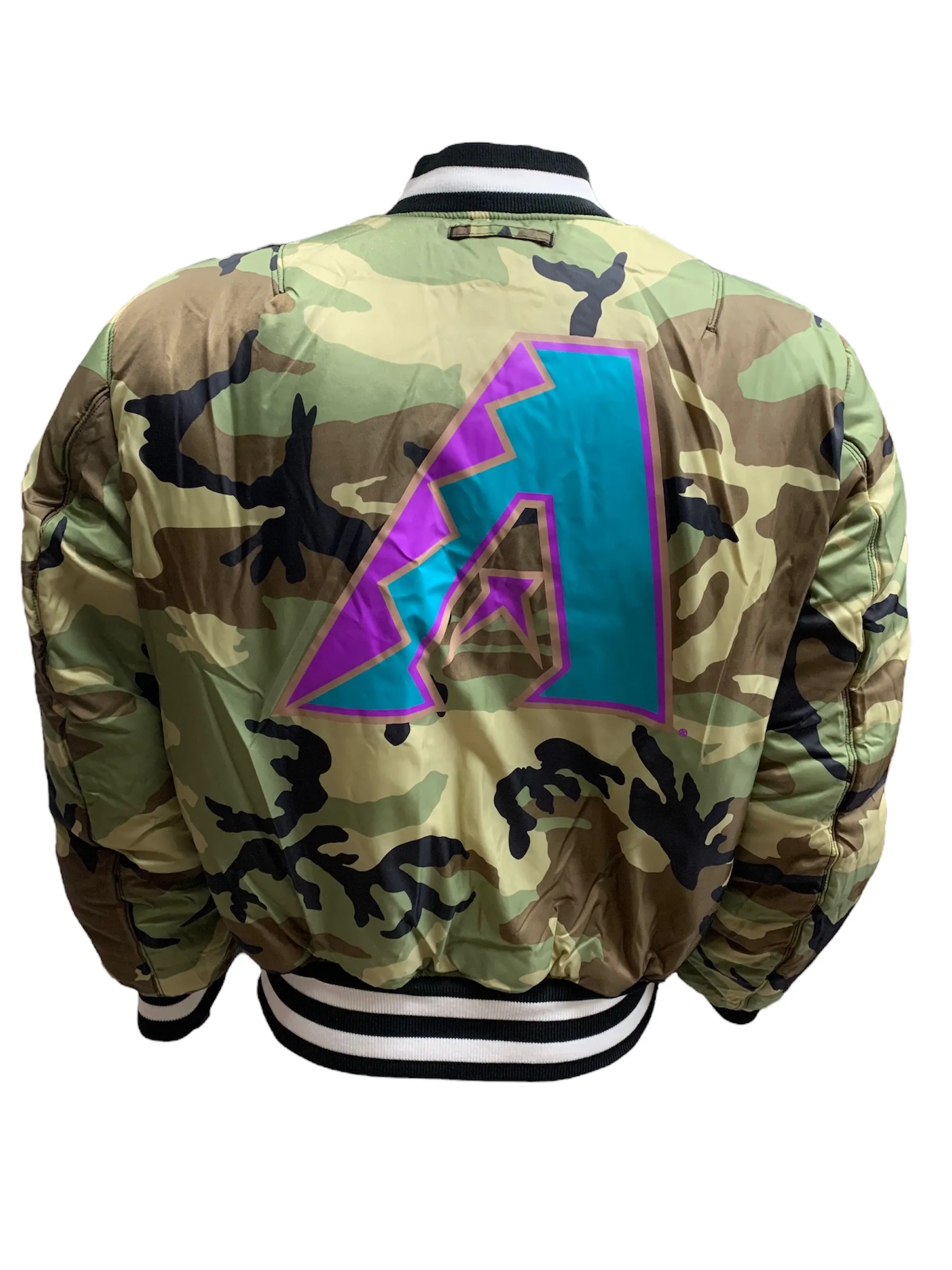 ARIZONA DIAMONDBACKS MEN'S ALPHA INDUSTRIES REVERSIBLE BOMBER JACKET