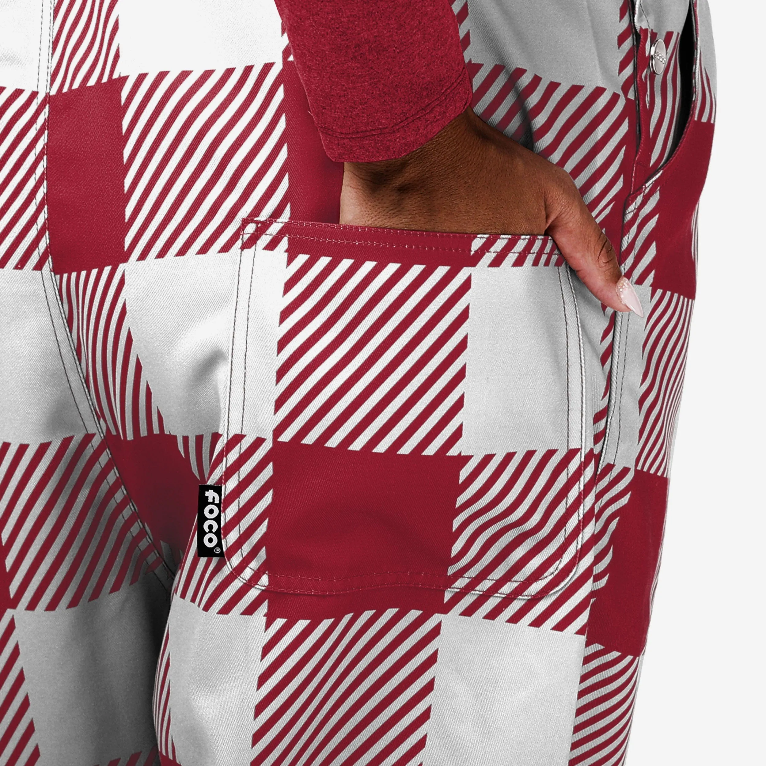 Arkansas Razorbacks Womens Plaid Bib Overalls