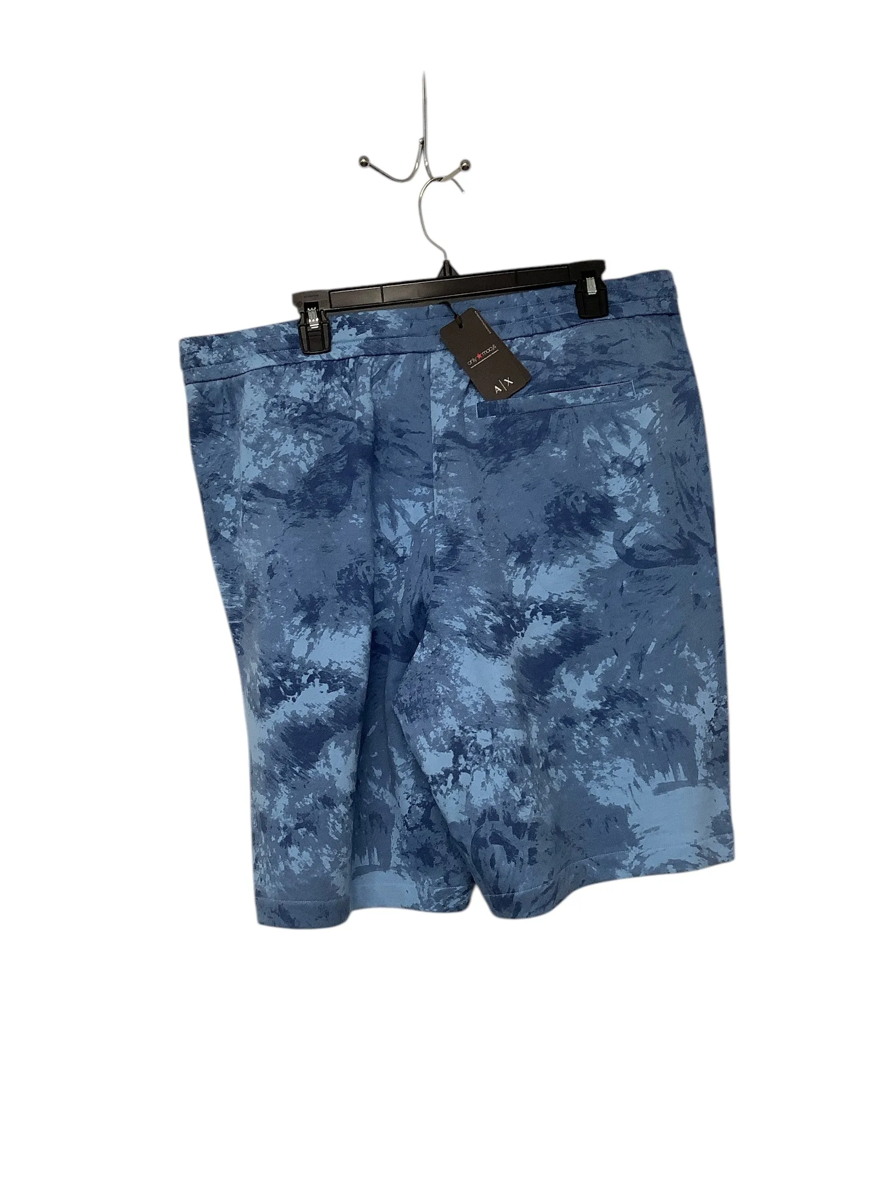 Armani Exchange Mens Regular Fit Sweat Shorts Blue Camouflage Medium