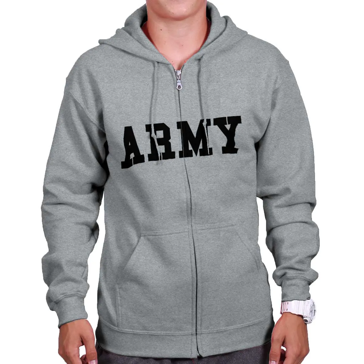 Army Logo Zipper Hoodie