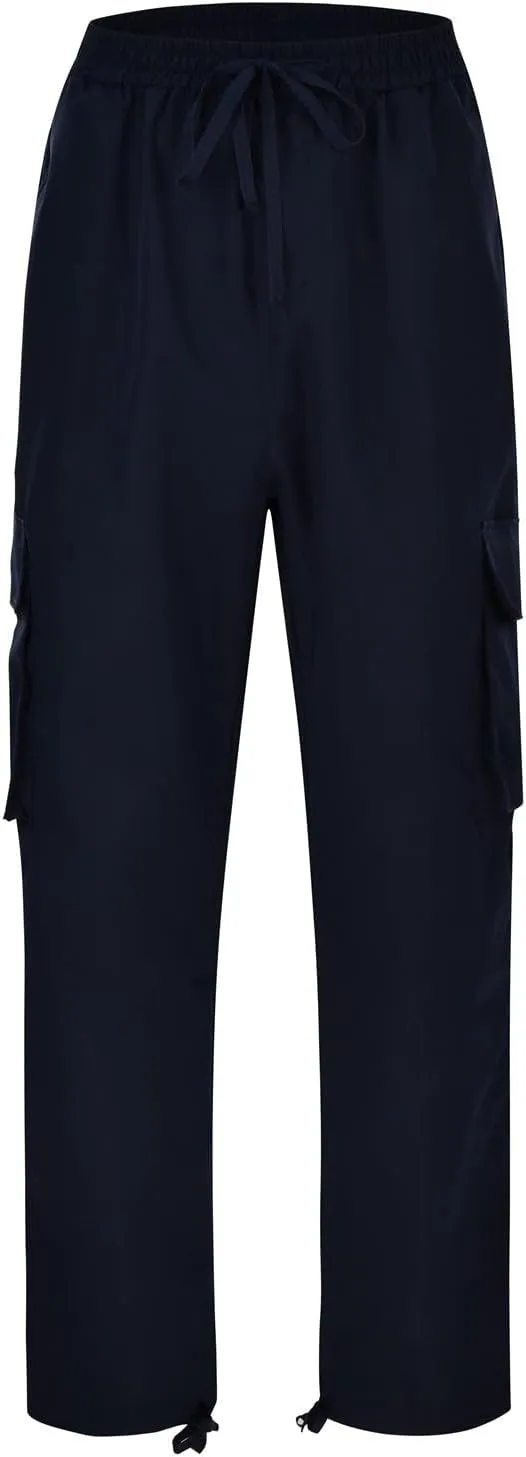 Athletic Joggers Hiking Pants Hat Multi Woven Pocket Foot Rope Solid Pants Street Cargo Gym Hiking Running Sweatpants