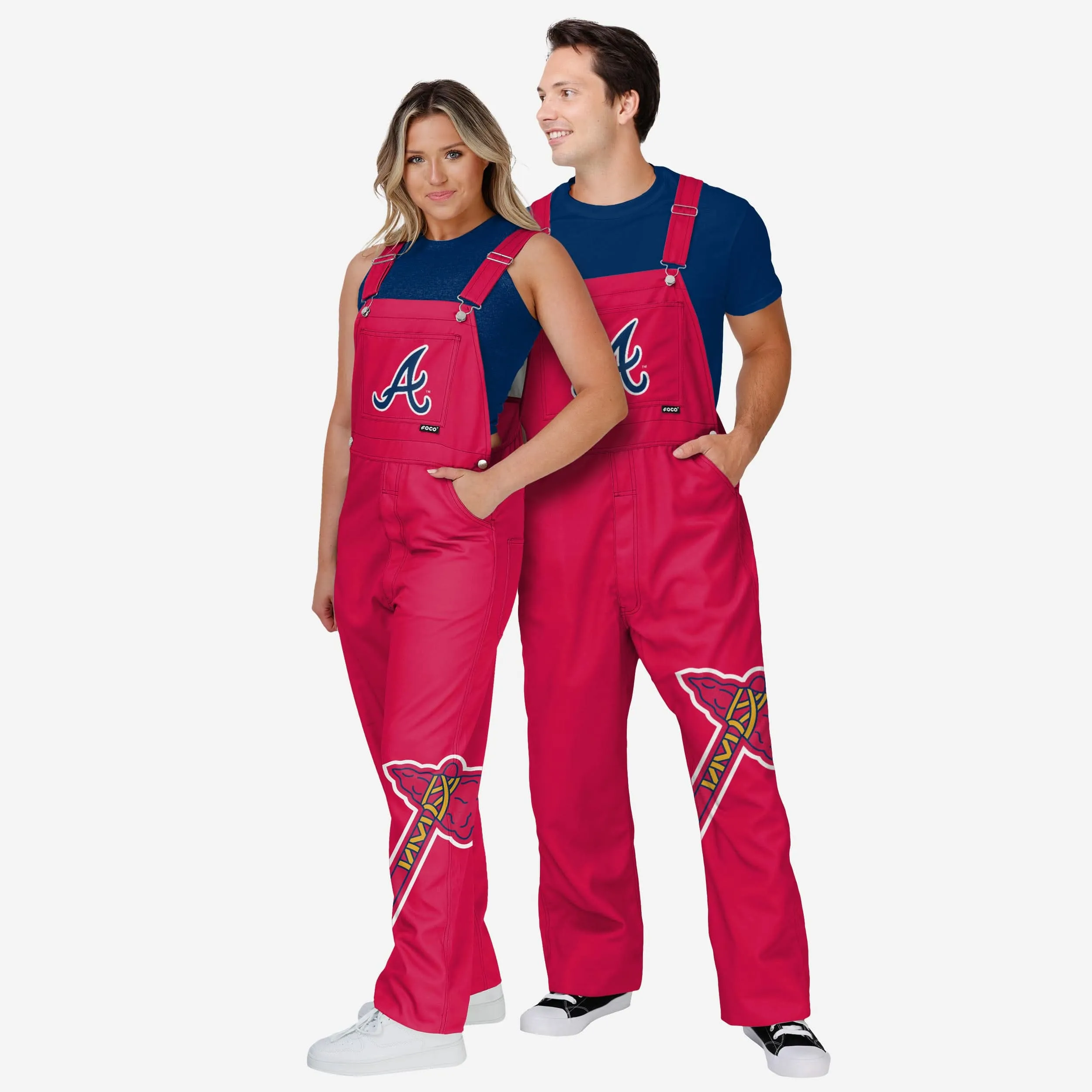 Atlanta Braves Mens Big Logo Bib Overalls