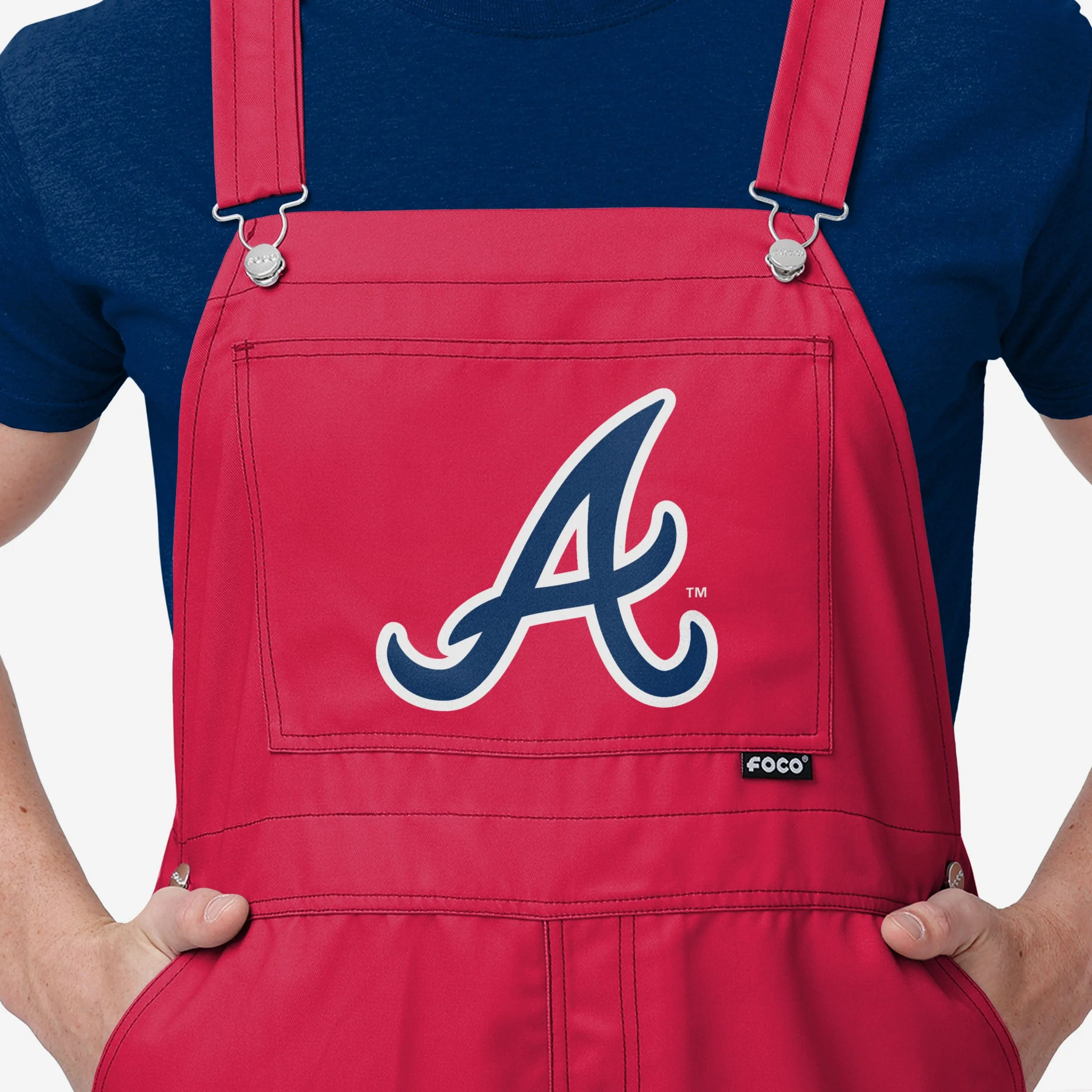 Atlanta Braves Mens Big Logo Bib Overalls