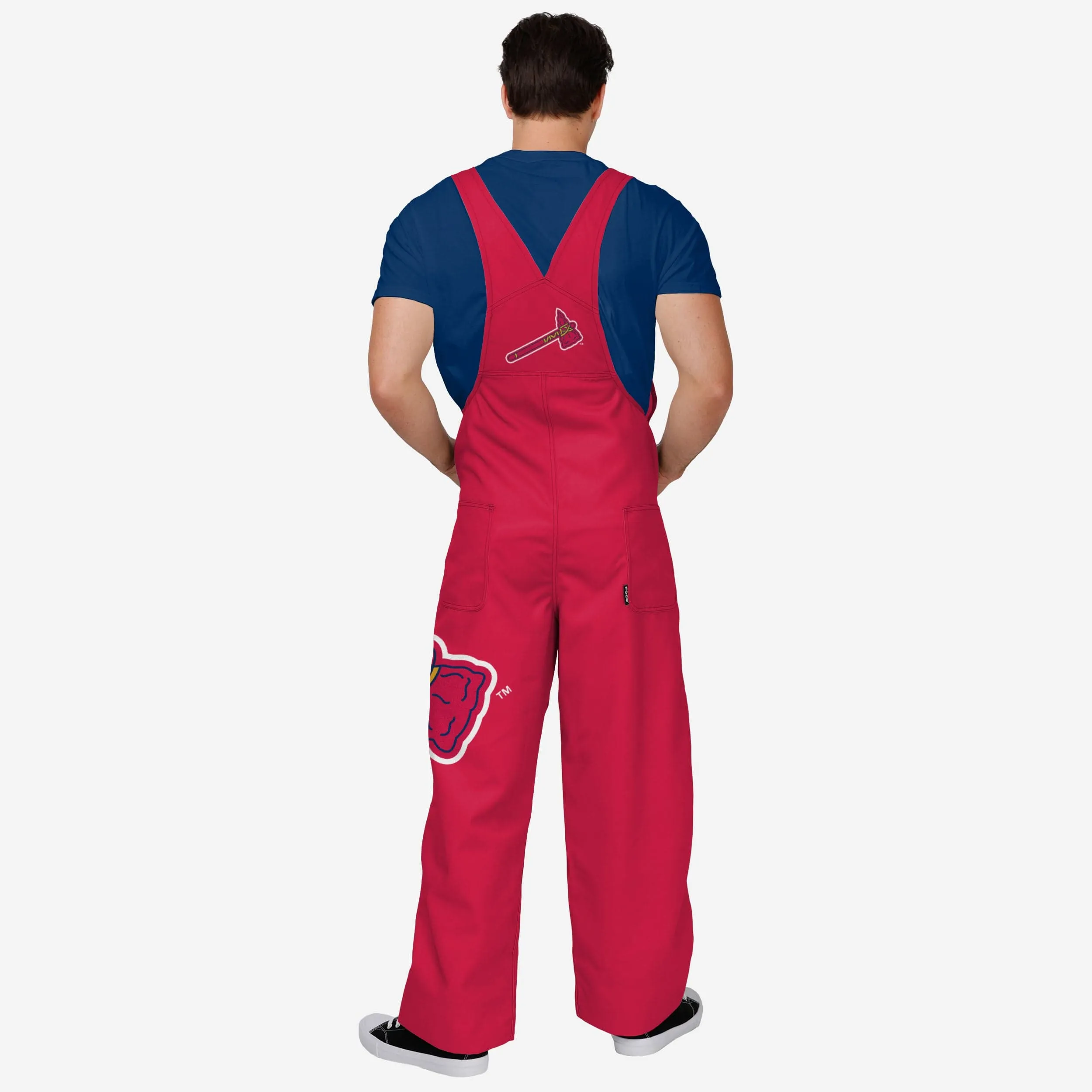 Atlanta Braves Mens Big Logo Bib Overalls