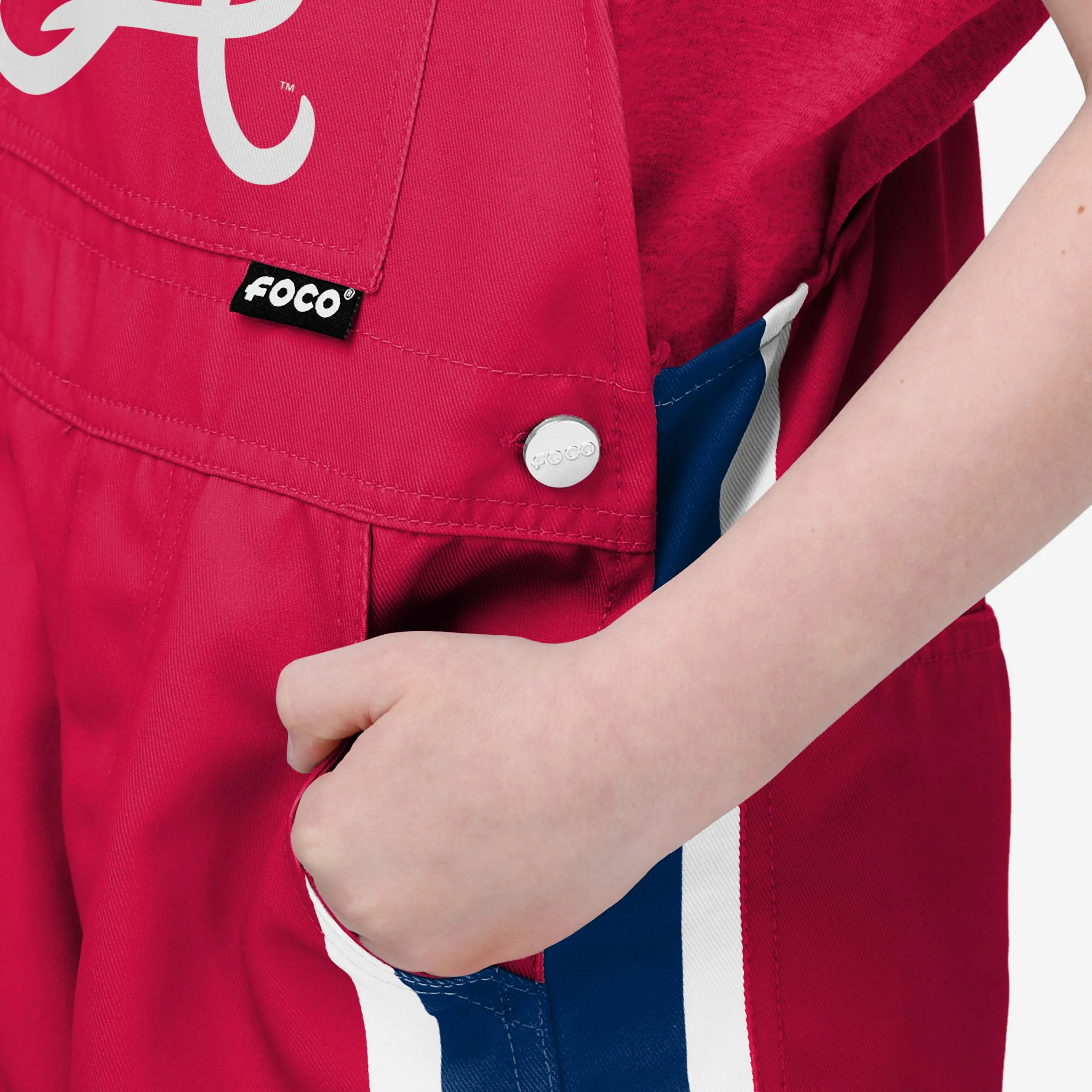 Atlanta Braves Youth Team Stripe Bib Overalls