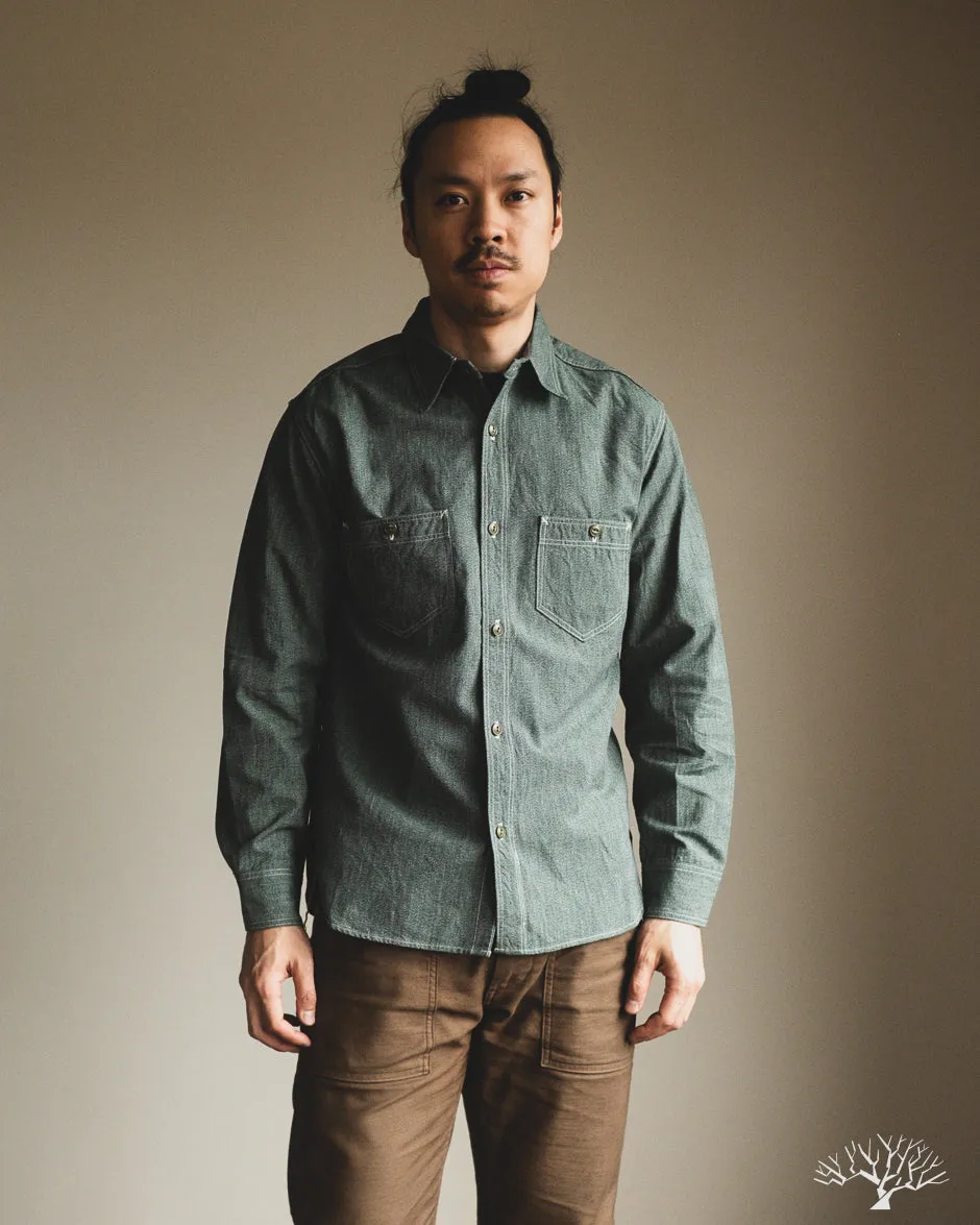 Atlas Work Shirt - Sage Green Salt & Pepper