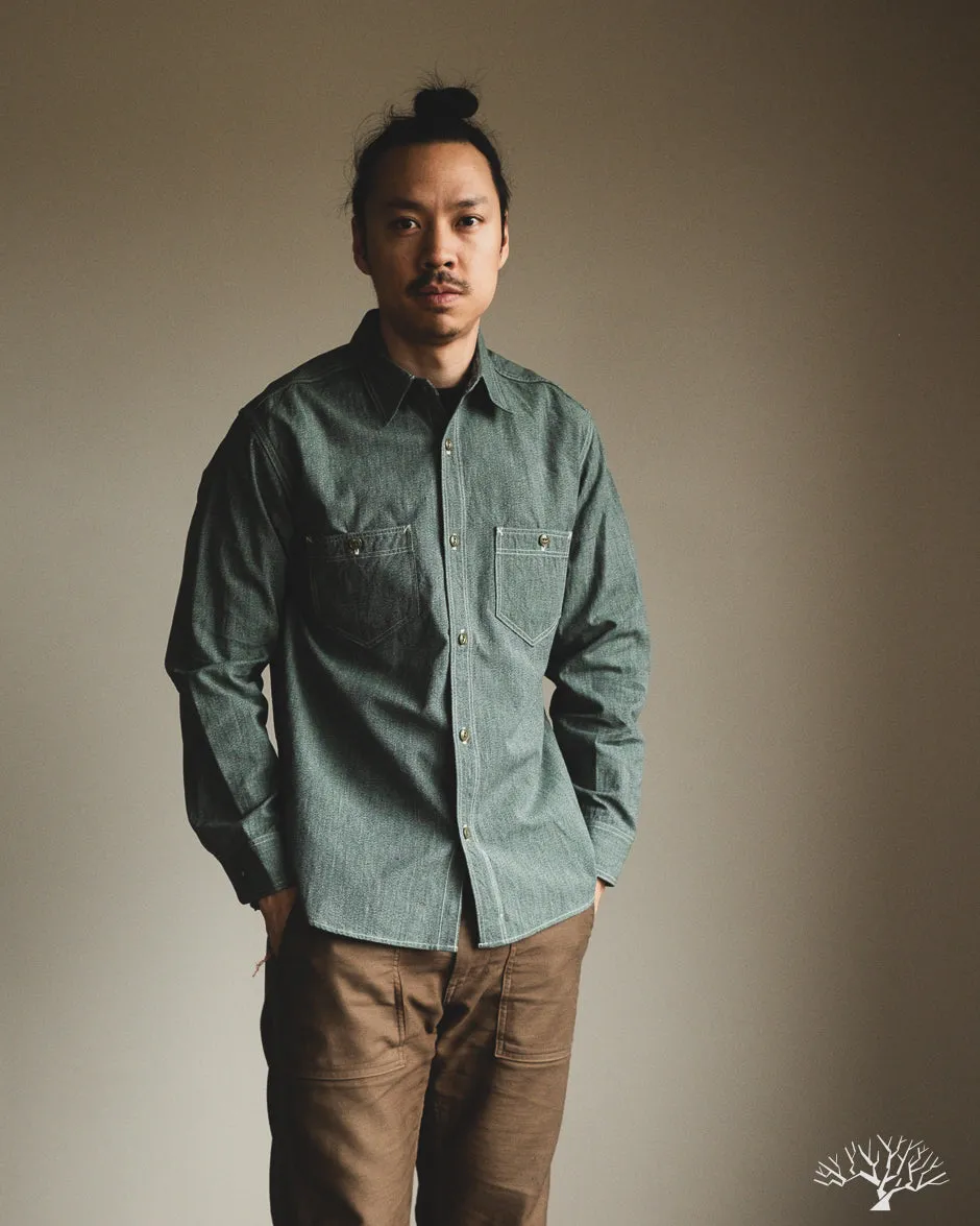 Atlas Work Shirt - Sage Green Salt & Pepper