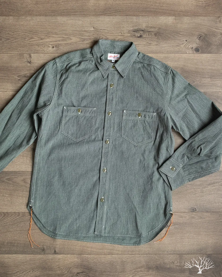 Atlas Work Shirt - Sage Green Salt & Pepper