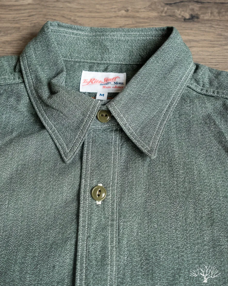 Atlas Work Shirt - Sage Green Salt & Pepper