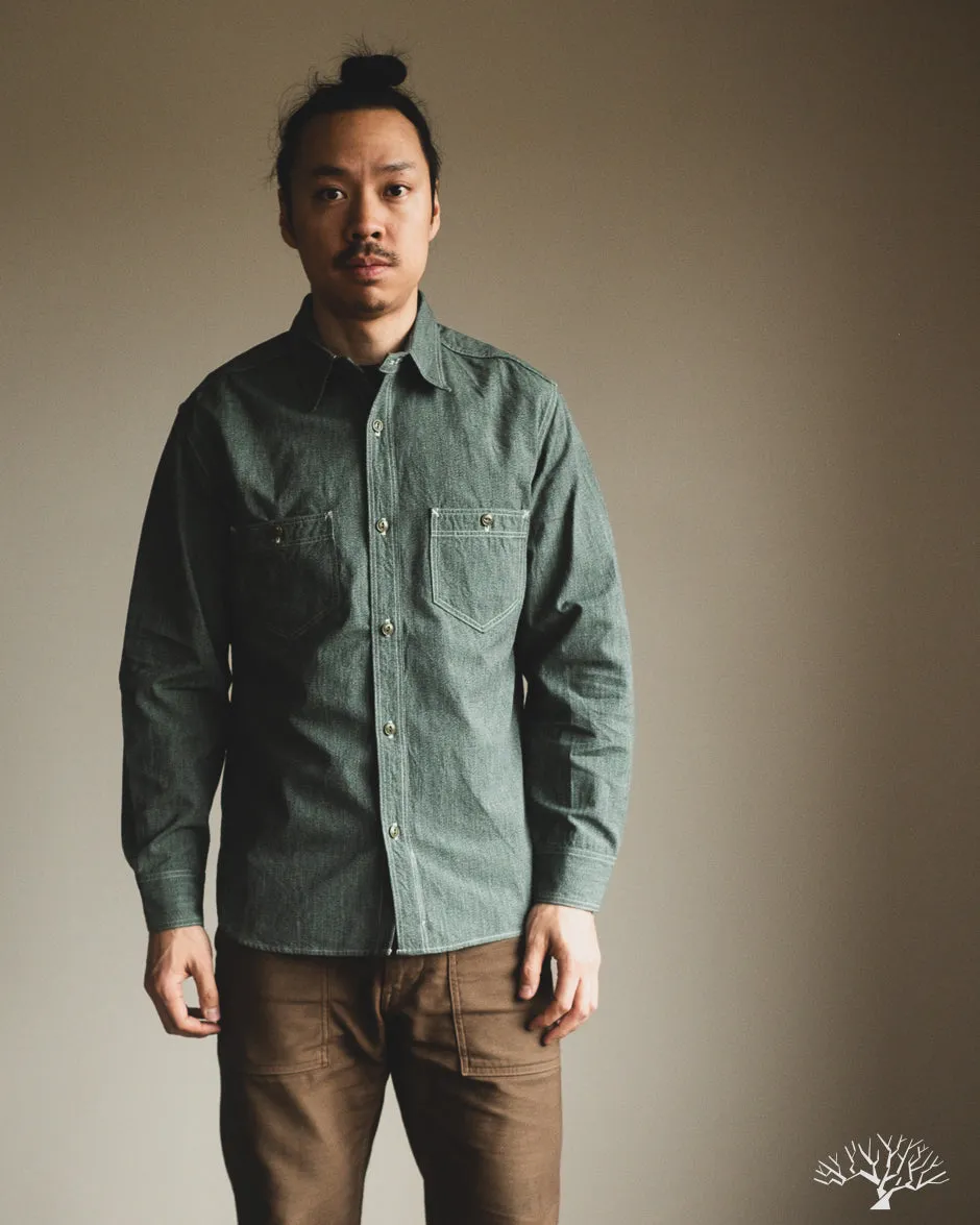 Atlas Work Shirt - Sage Green Salt & Pepper
