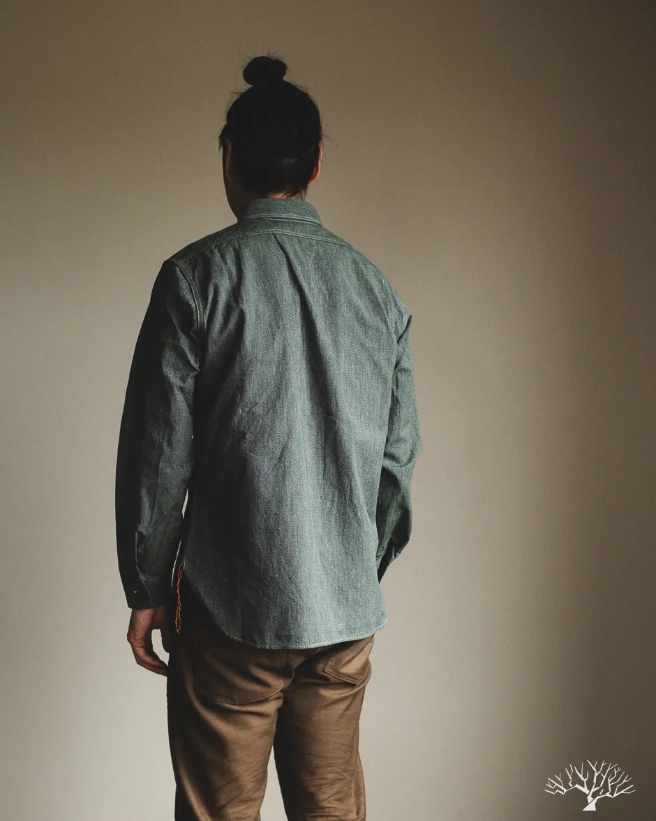 Atlas Work Shirt - Sage Green Salt & Pepper