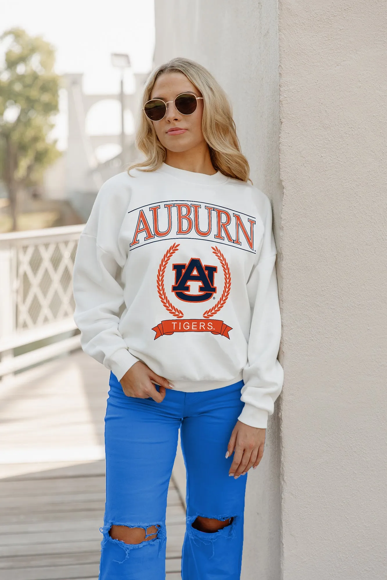 AUBURN TIGERS HAVING A BALL PREMIUM FLEECE DROP SHOULDER CREWNECK PULLOVER BY MADI PREWETT TROUTT