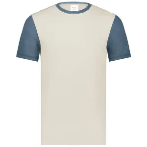 Augusta Sportswear Men's Birch/Storm Heather Gameday Vintage Ringer Tee